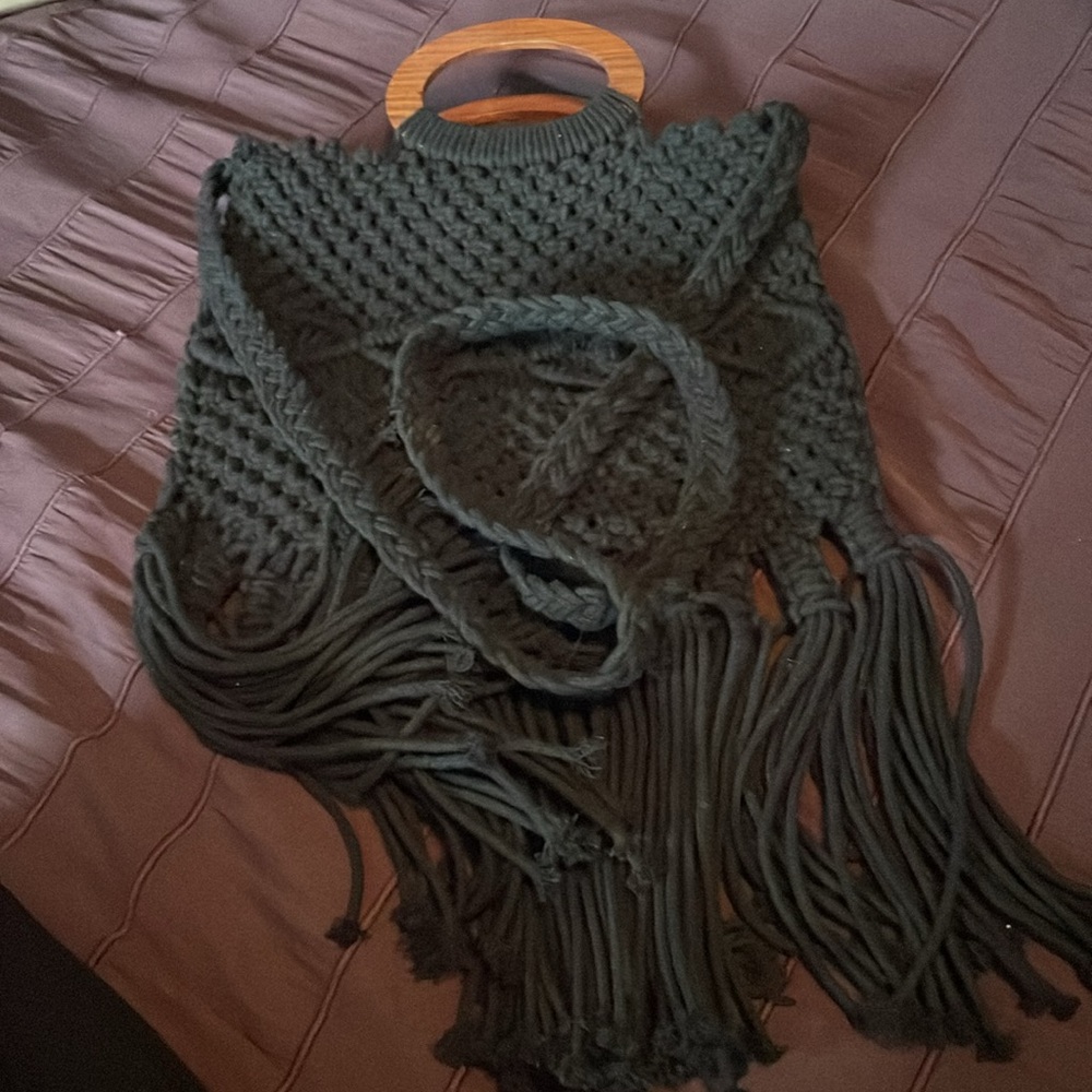 Danielle Nicole Black Crochet Bag - image 3